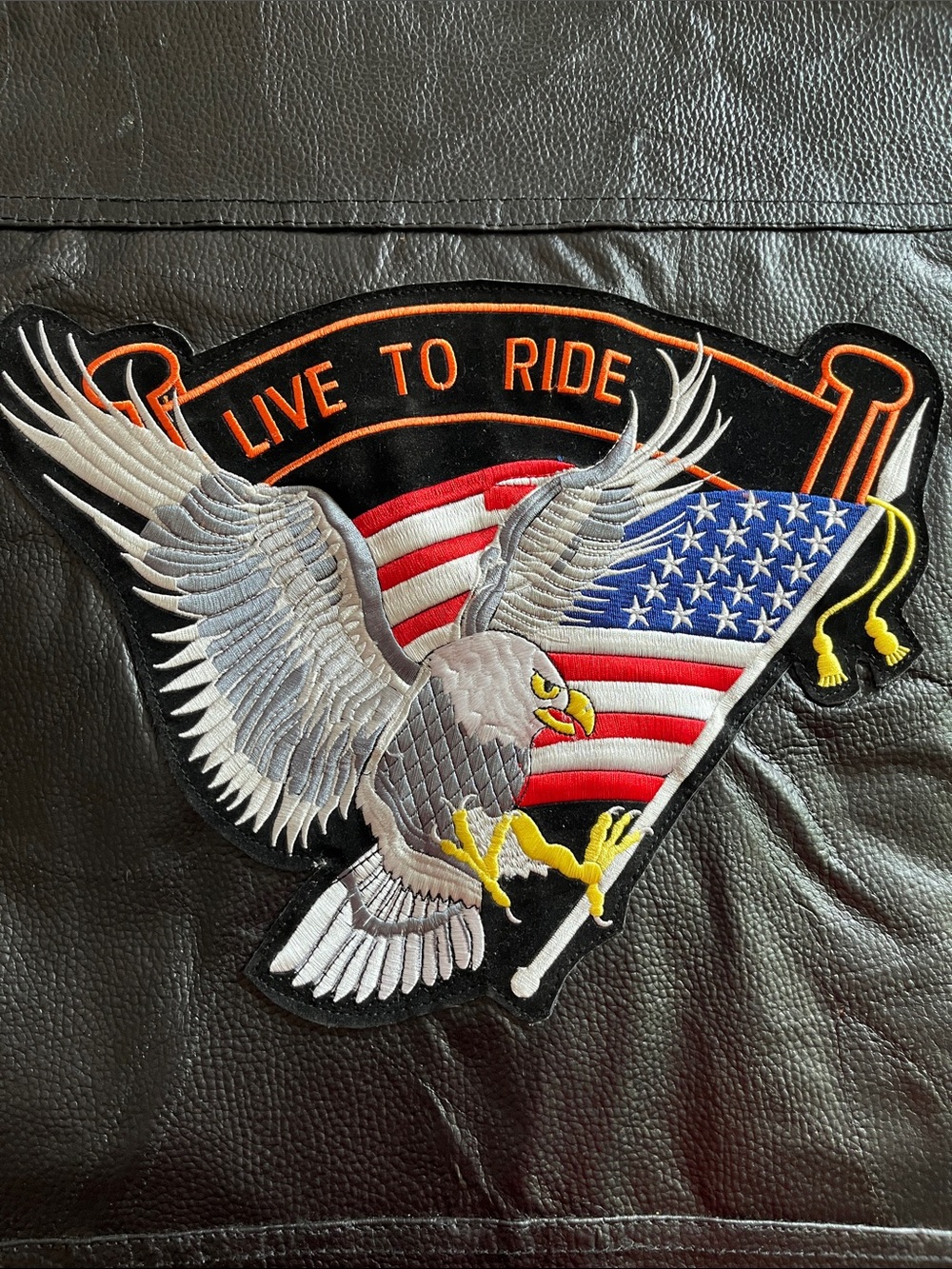 Diamond Plate Buffalo Leather Biker Vest Eagle Flag Lace Sides Men's 3XL